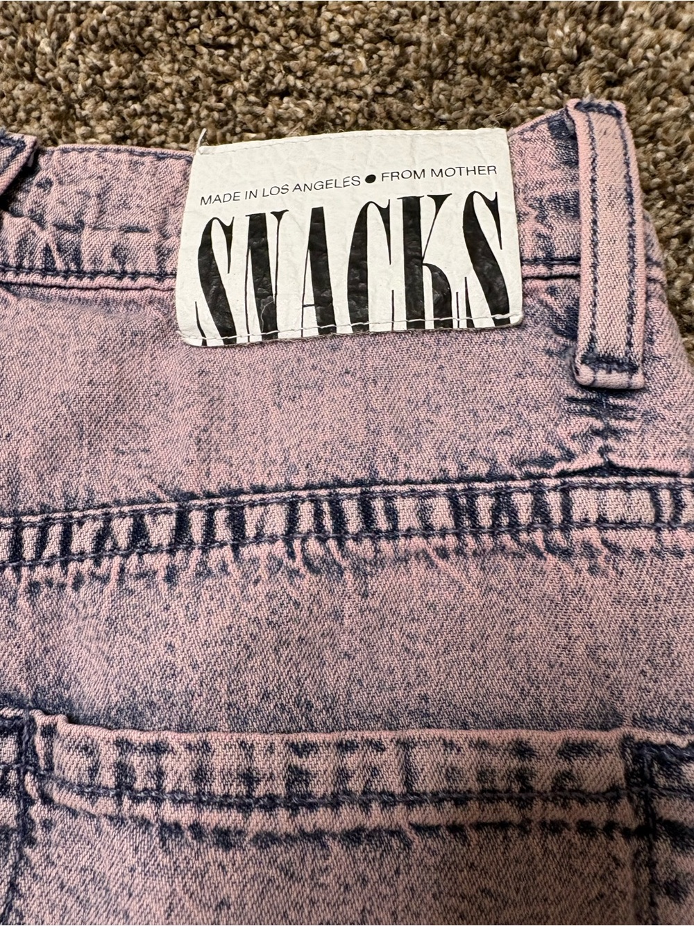 MOTHER SNACK TWIZZY SKIMP Silver-Pink Wash Denim Jeans - Picture 3 of 8